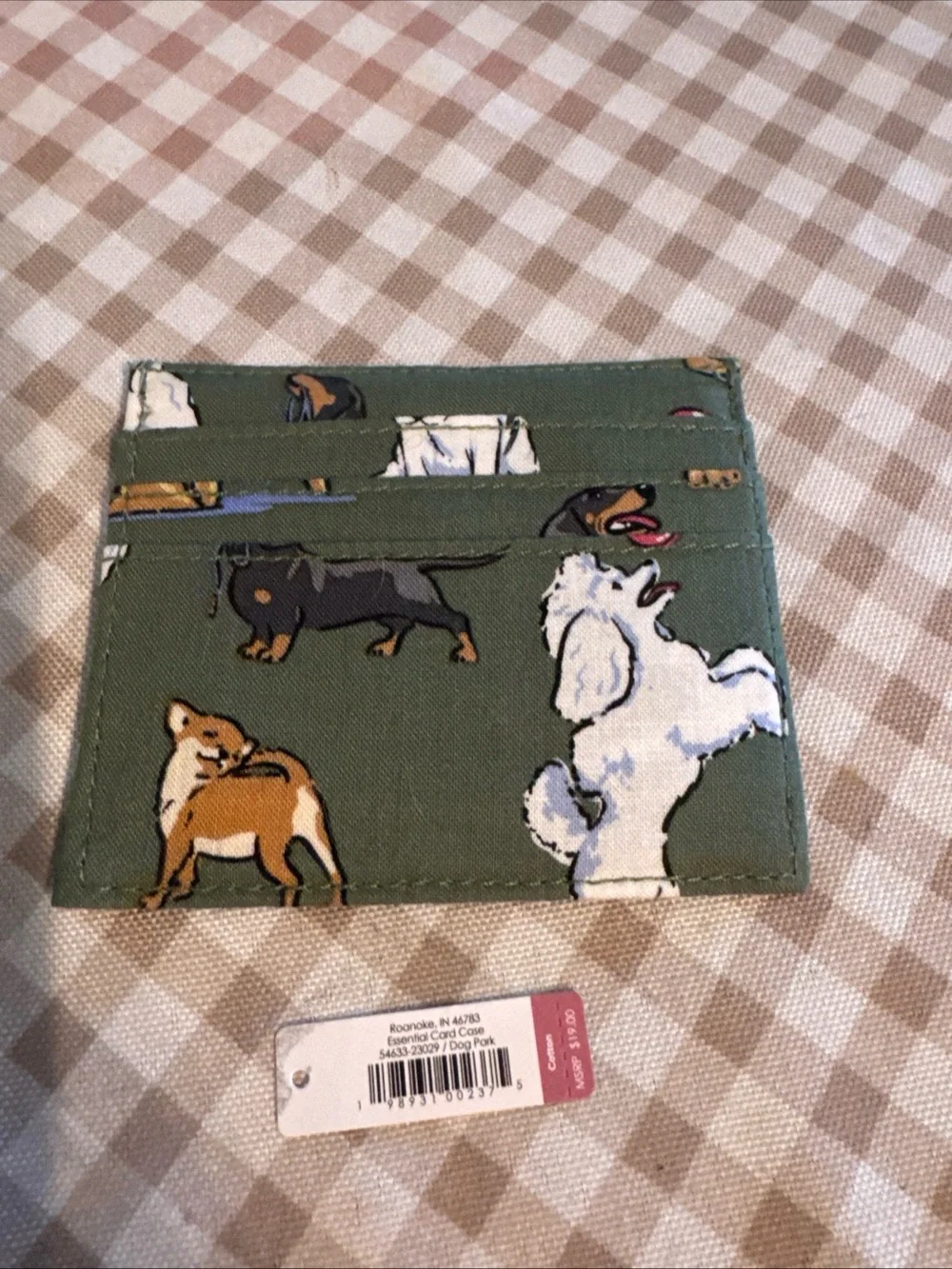 Green Dog Print Card Holder - Picture 2 of 5
